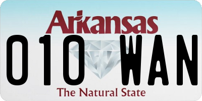 AR license plate 010WAN