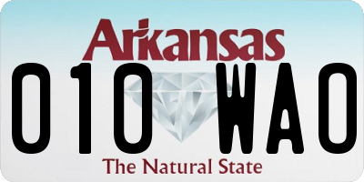 AR license plate 010WAO