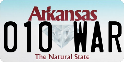 AR license plate 010WAR