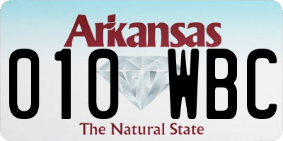 AR license plate 010WBC