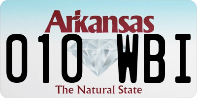 AR license plate 010WBI
