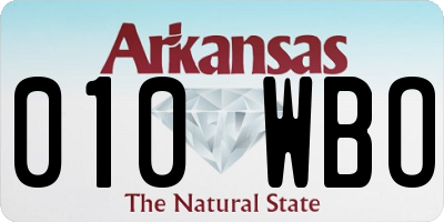 AR license plate 010WBO