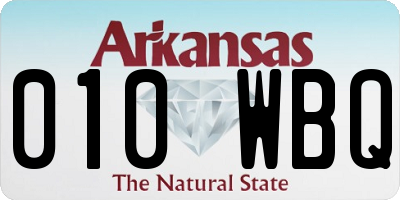 AR license plate 010WBQ