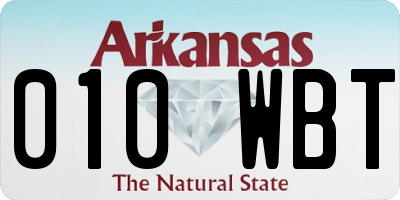 AR license plate 010WBT
