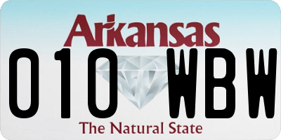 AR license plate 010WBW