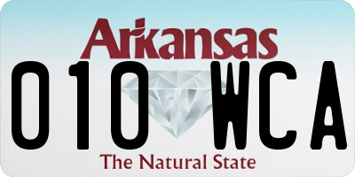 AR license plate 010WCA
