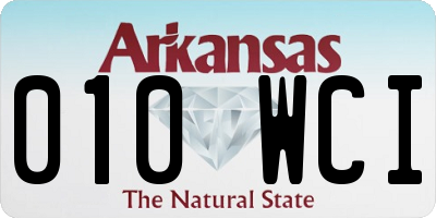 AR license plate 010WCI