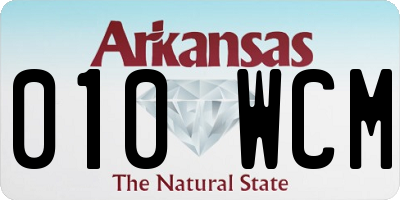 AR license plate 010WCM