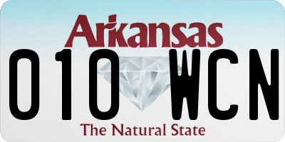 AR license plate 010WCN