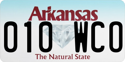 AR license plate 010WCO