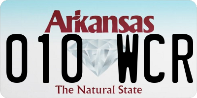 AR license plate 010WCR