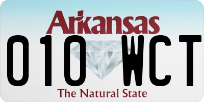 AR license plate 010WCT