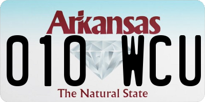 AR license plate 010WCU