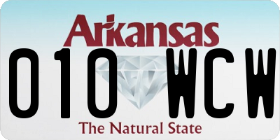 AR license plate 010WCW