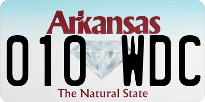 AR license plate 010WDC