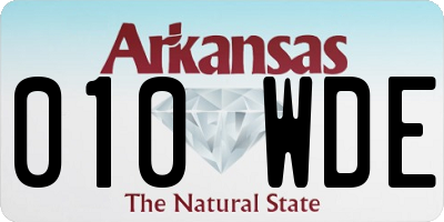 AR license plate 010WDE