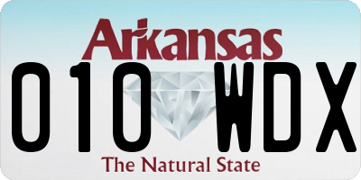 AR license plate 010WDX