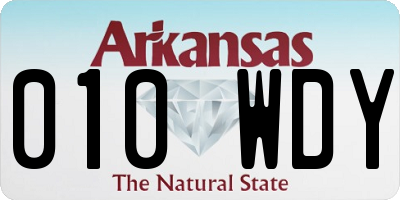AR license plate 010WDY
