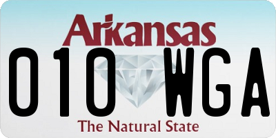AR license plate 010WGA