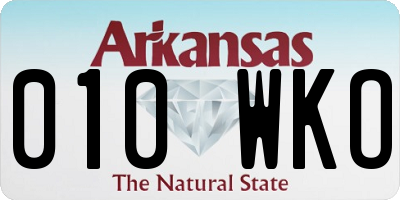 AR license plate 010WKO
