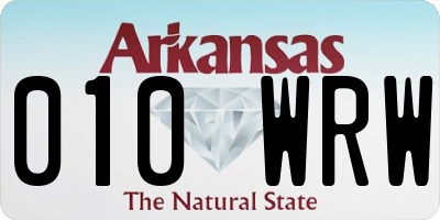 AR license plate 010WRW