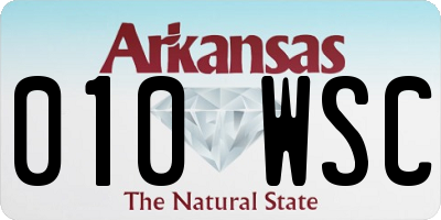 AR license plate 010WSC