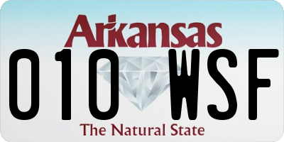 AR license plate 010WSF