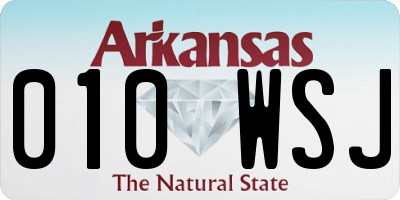 AR license plate 010WSJ