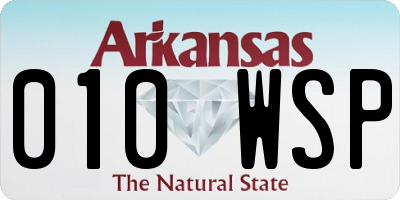 AR license plate 010WSP