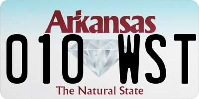 AR license plate 010WST