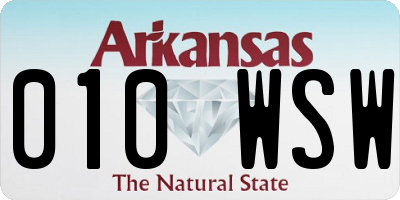 AR license plate 010WSW