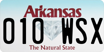 AR license plate 010WSX