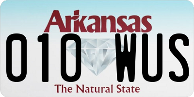 AR license plate 010WUS