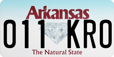 AR license plate 011KRO