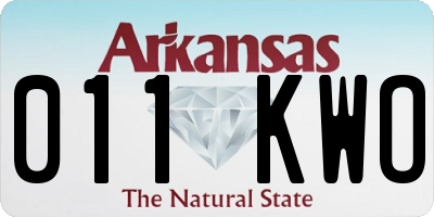 AR license plate 011KWO