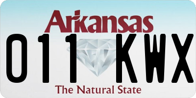 AR license plate 011KWX