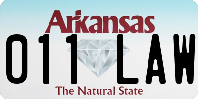 AR license plate 011LAW