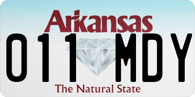 AR license plate 011MDY