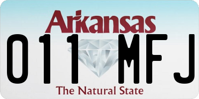 AR license plate 011MFJ
