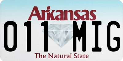 AR license plate 011MIG
