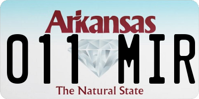 AR license plate 011MIR
