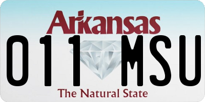 AR license plate 011MSU