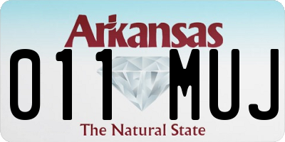 AR license plate 011MUJ