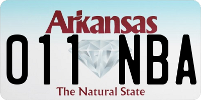 AR license plate 011NBA