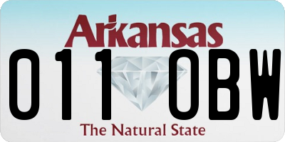 AR license plate 011OBW