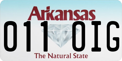 AR license plate 011OIG