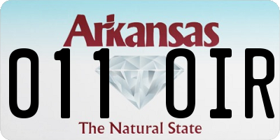 AR license plate 011OIR