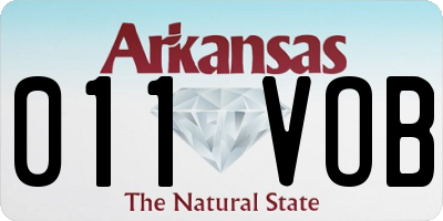AR license plate 011VOB