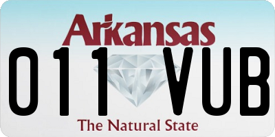 AR license plate 011VUB