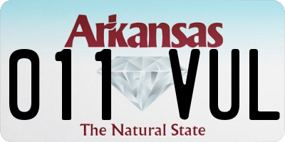AR license plate 011VUL